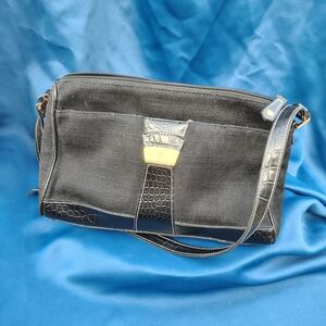 Etienne Aigner Black and Gold Men's Messenger Bag
